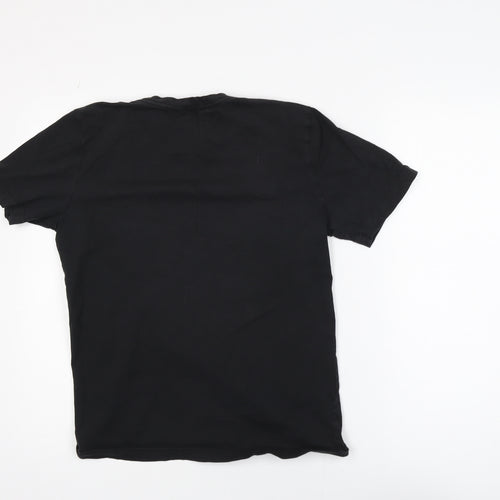 Adidas Boys Black 13-14 Years Logo Graphic Cotton T-Shirt