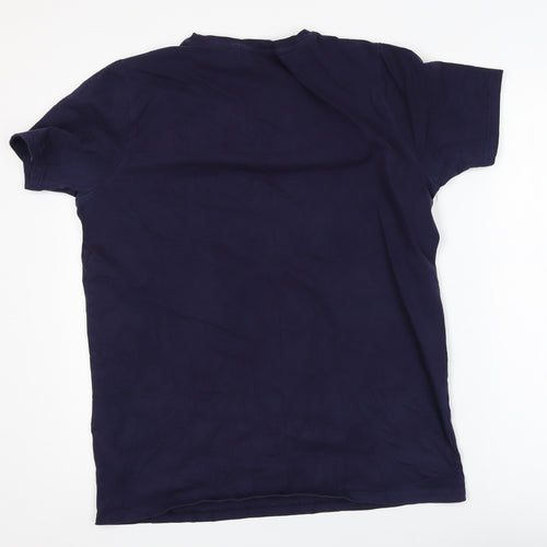 BOXRAW Men's Blue Slim Fit Cotton Jersey T-Shirt XS