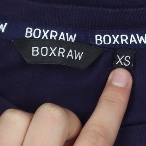 BOXRAW Men's Blue Slim Fit Cotton Jersey T-Shirt XS