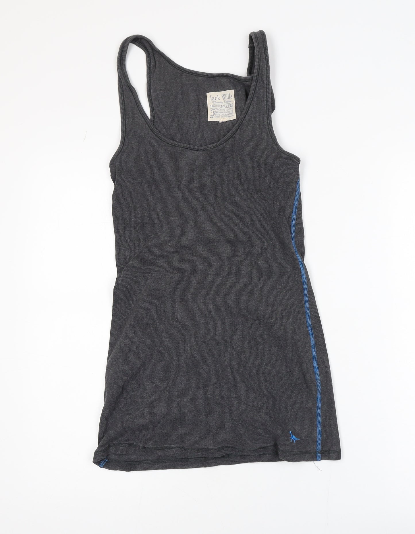 Jack Wills Women’s Grey Tank Dress Size 12 Sleeveless Casual Jersey