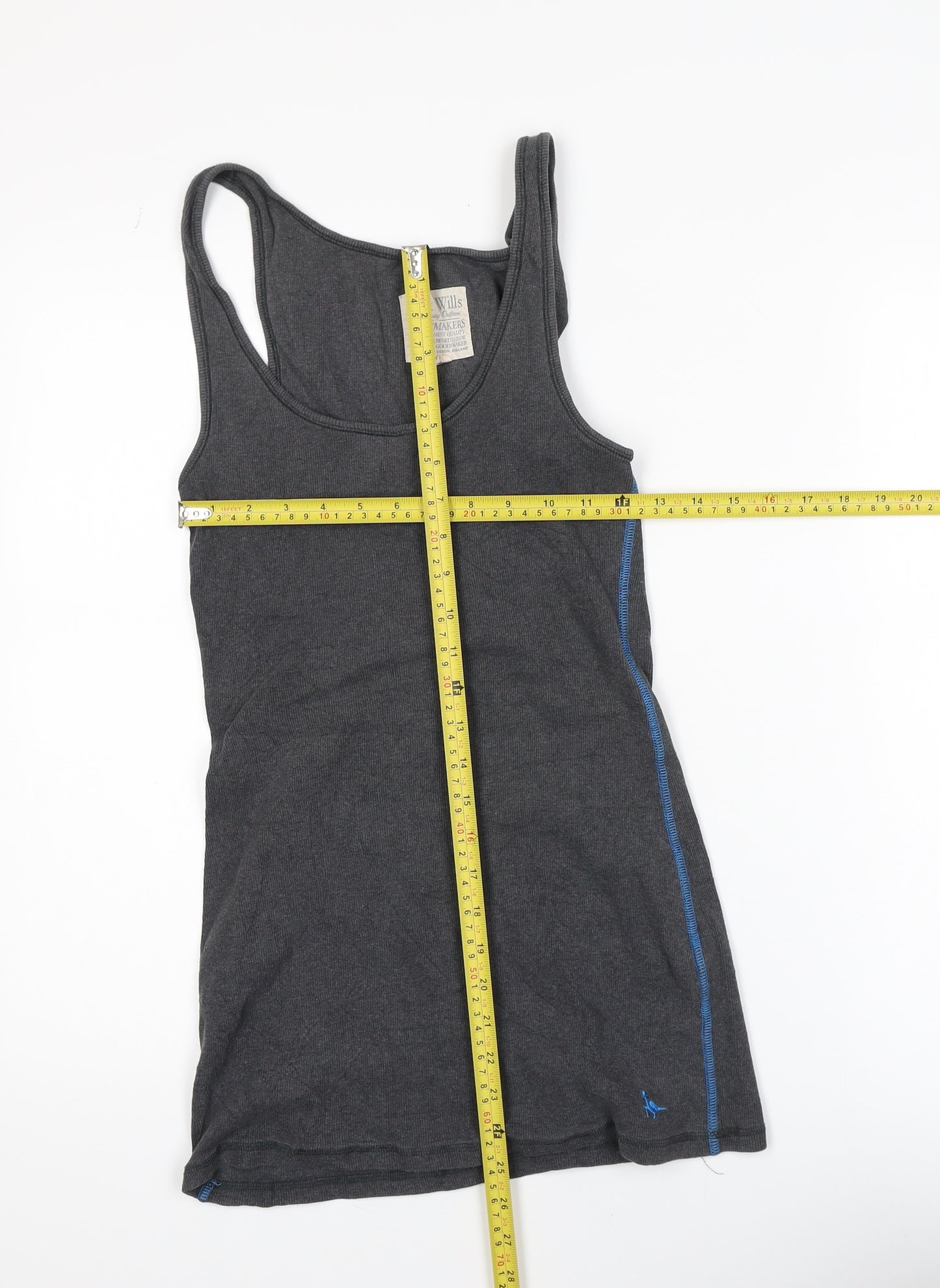 Jack Wills Women’s Grey Tank Dress Size 12 Sleeveless Casual Jersey