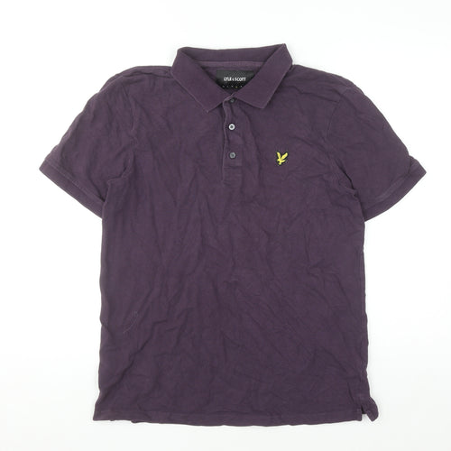 Lyle & Scott Men's Purple Cotton Polo Shirt Size L Classic Fit