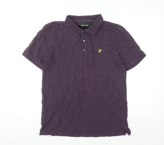 Lyle & Scott Men's Purple Cotton Polo Shirt Size L Classic Fit