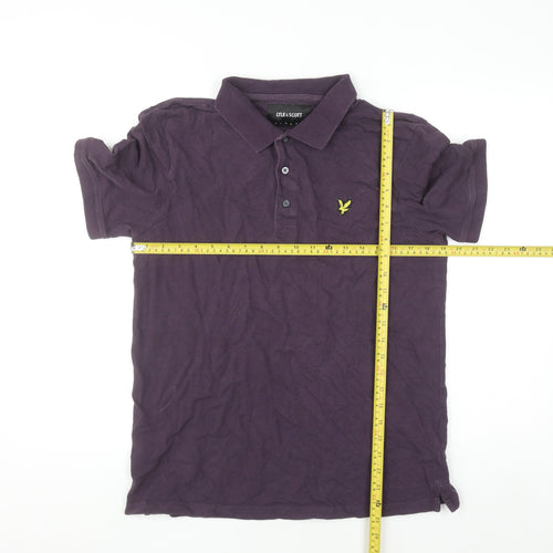 Lyle & Scott Men's Purple Cotton Polo Shirt Size L Classic Fit