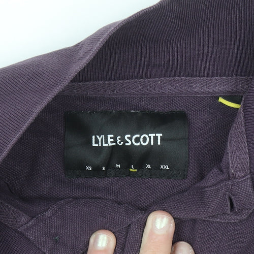 Lyle & Scott Men's Purple Cotton Polo Shirt Size L Classic Fit