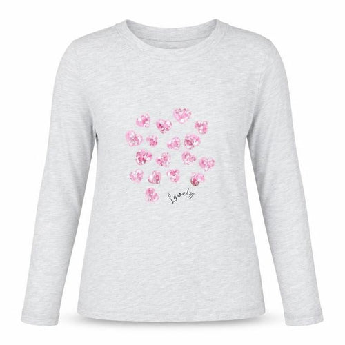 Oasis Women’s Grey Sequin Heart Long Sleeve T-Shirt Size S