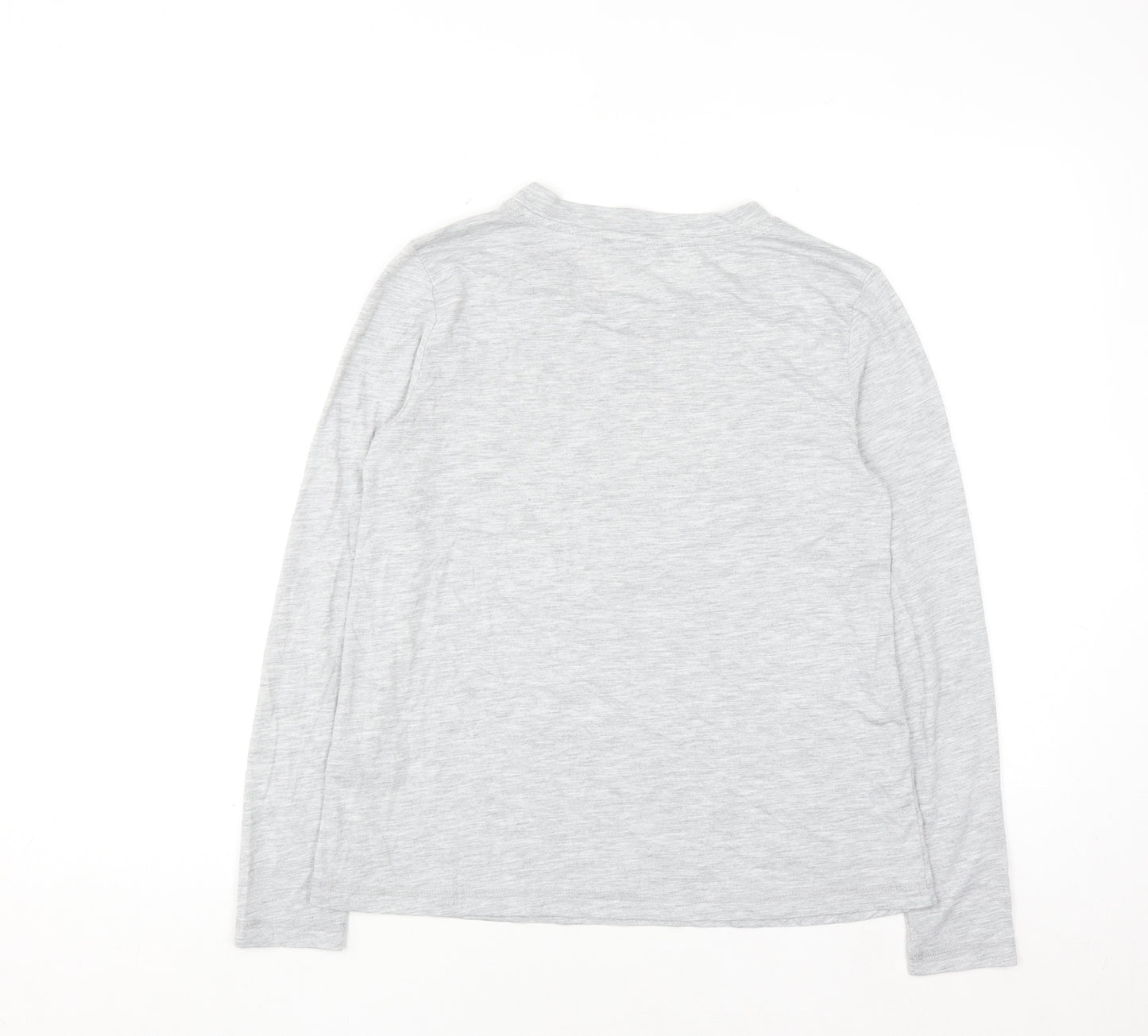 Oasis Women’s Grey Sequin Heart Long Sleeve T-Shirt Size S