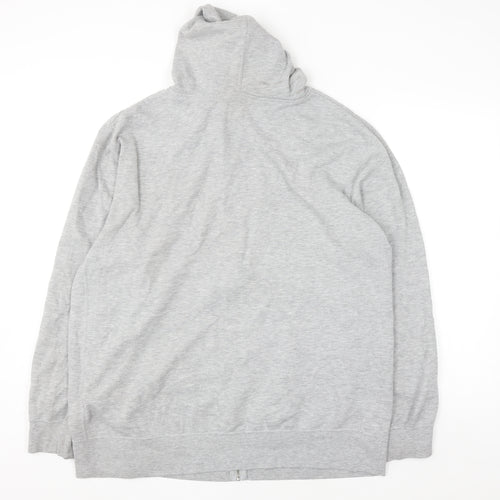 Reef Mens Grey Full Zip Hoodie 2XL Regular Fit Fleece