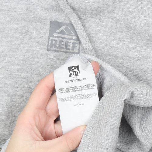 Reef Mens Grey Full Zip Hoodie 2XL Regular Fit Fleece