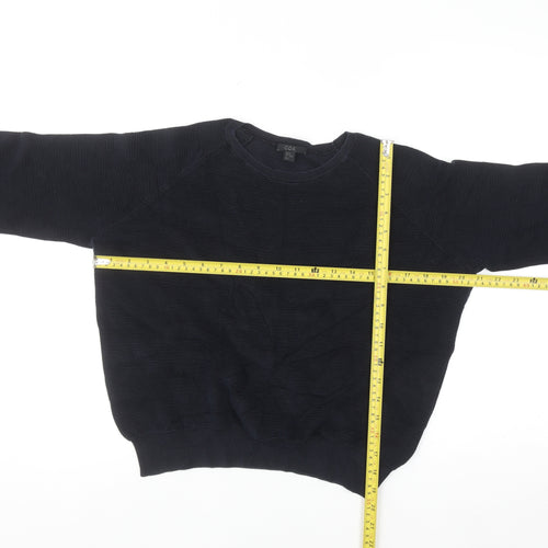 COS Womens Black Cotton Relaxed Fit Knit Jumper Size 12
