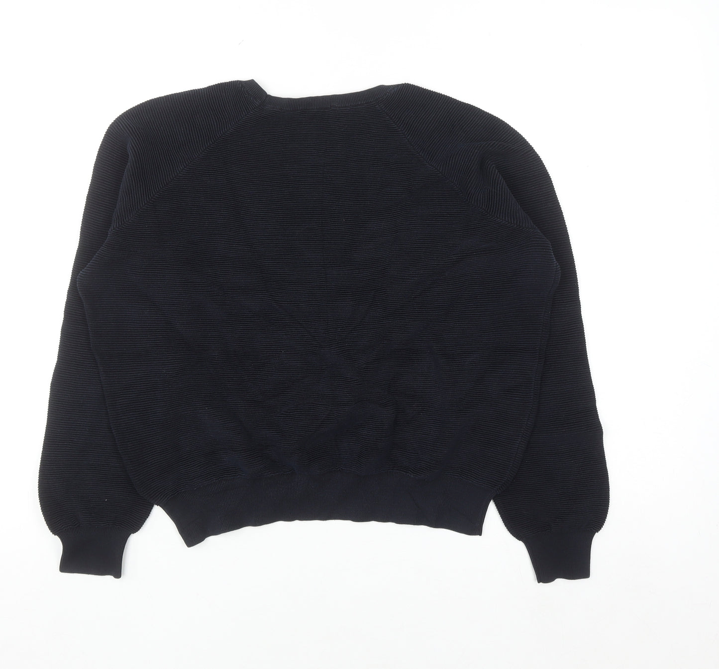 COS Womens Black Cotton Relaxed Fit Knit Jumper Size 12