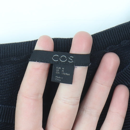 COS Womens Black Cotton Relaxed Fit Knit Jumper Size 12