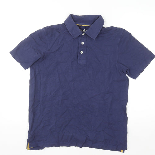 Boden Men's Blue Cotton Polo Shirt Size M Short Sleeve Casual