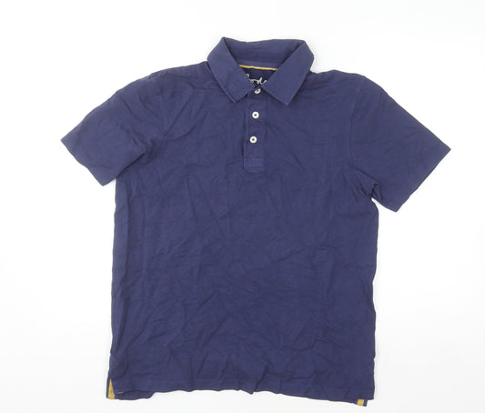 Boden Men's Blue Cotton Polo Shirt Size M Short Sleeve Casual