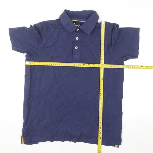 Boden Men's Blue Cotton Polo Shirt Size M Short Sleeve Casual