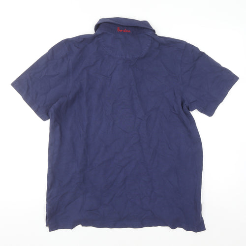 Boden Men's Blue Cotton Polo Shirt Size M Short Sleeve Casual