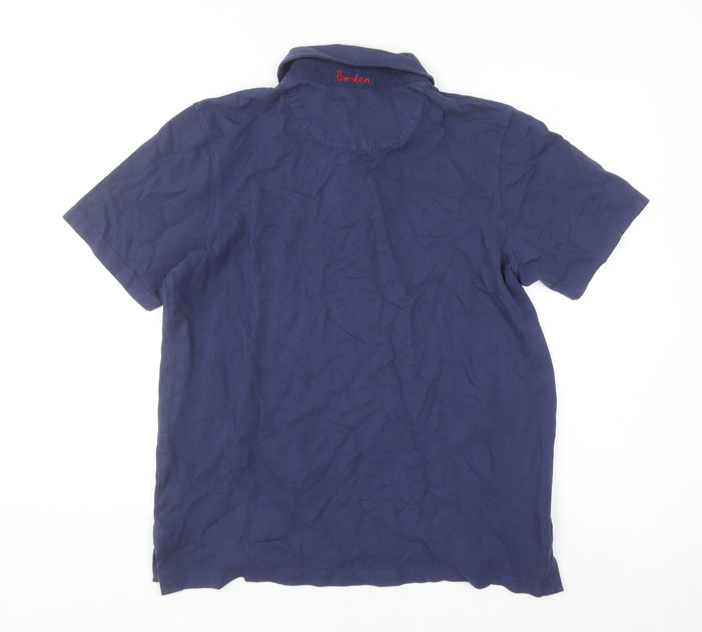 Boden Men's Blue Cotton Polo Shirt Size M Short Sleeve Casual