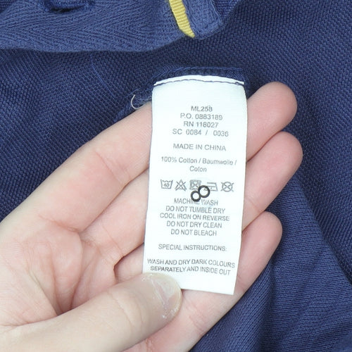 Boden Men's Blue Cotton Polo Shirt Size M Short Sleeve Casual