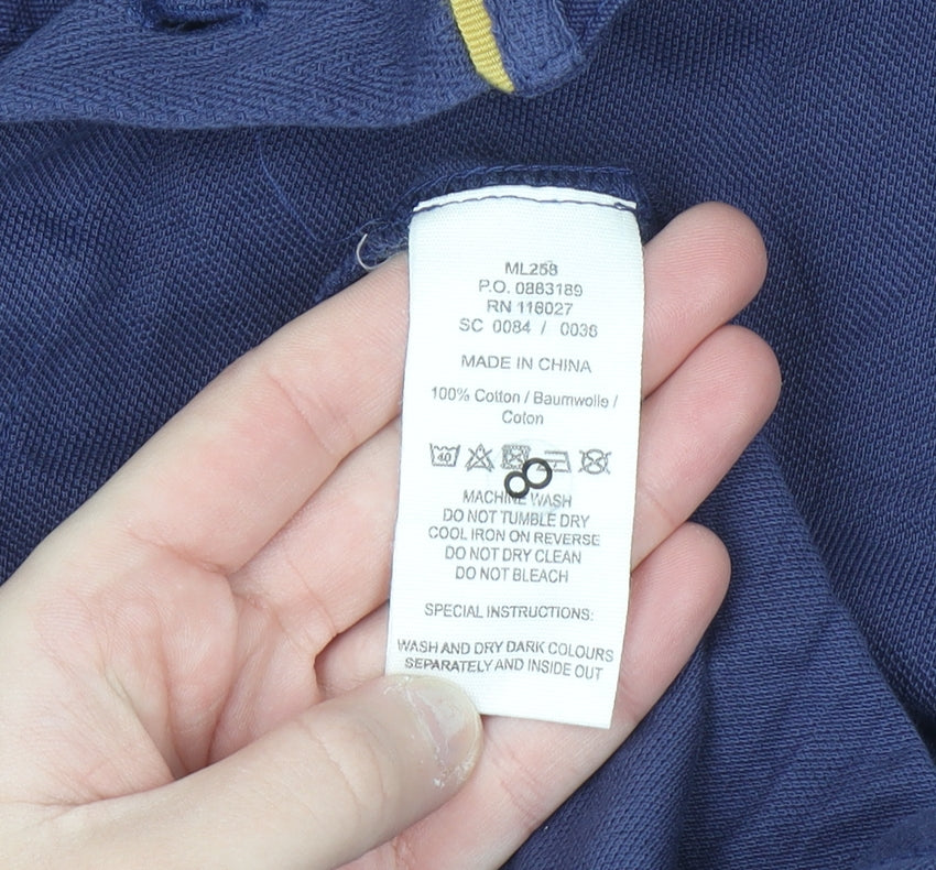 Boden Men's Blue Cotton Polo Shirt Size M Short Sleeve Casual