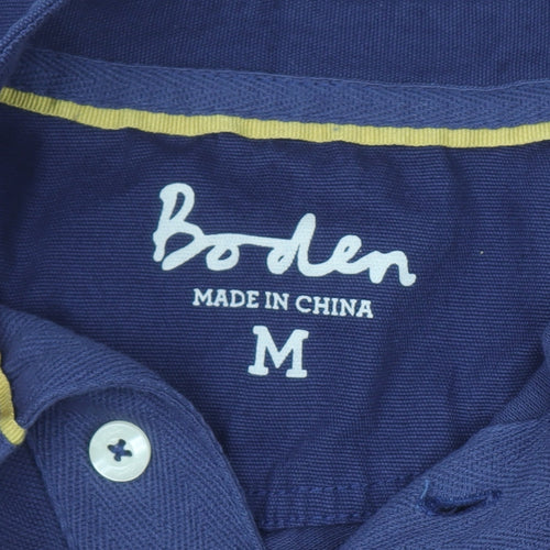 Boden Men's Blue Cotton Polo Shirt Size M Short Sleeve Casual