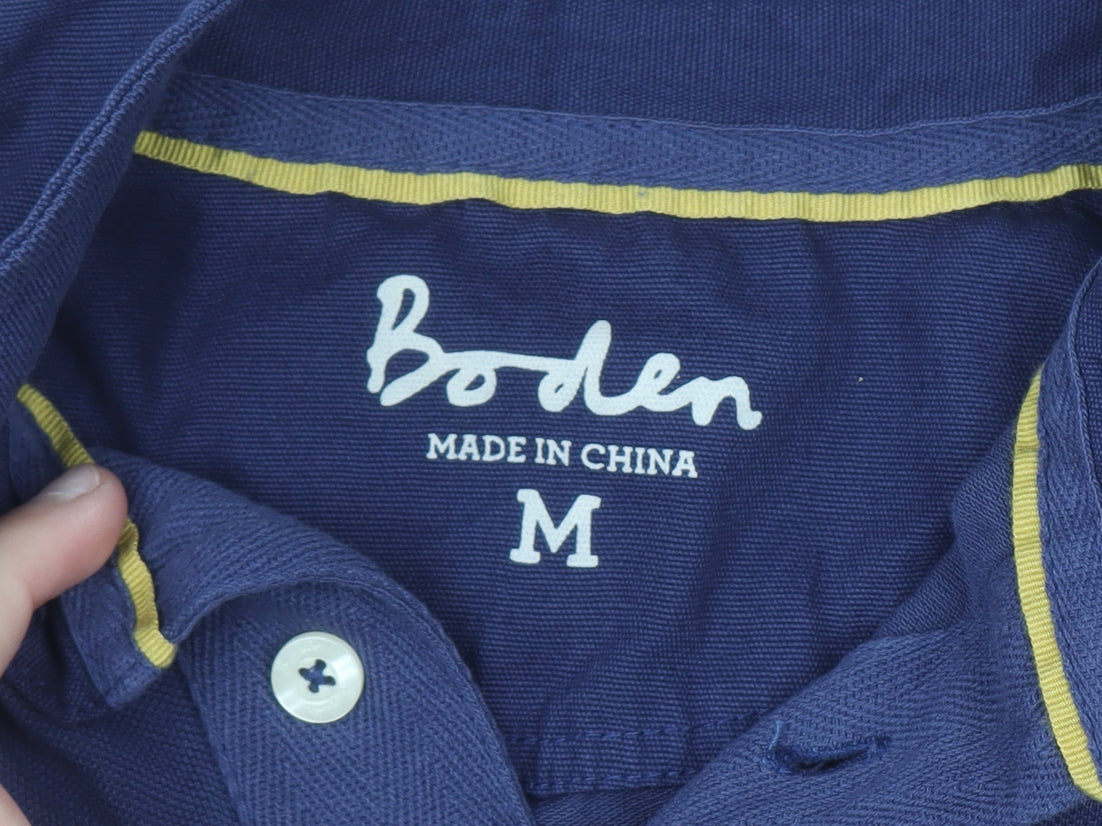Boden Men's Blue Cotton Polo Shirt Size M Short Sleeve Casual