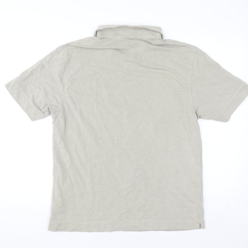 Next Men's Beige Collared Short Sleeve Knit Casual Shirt L