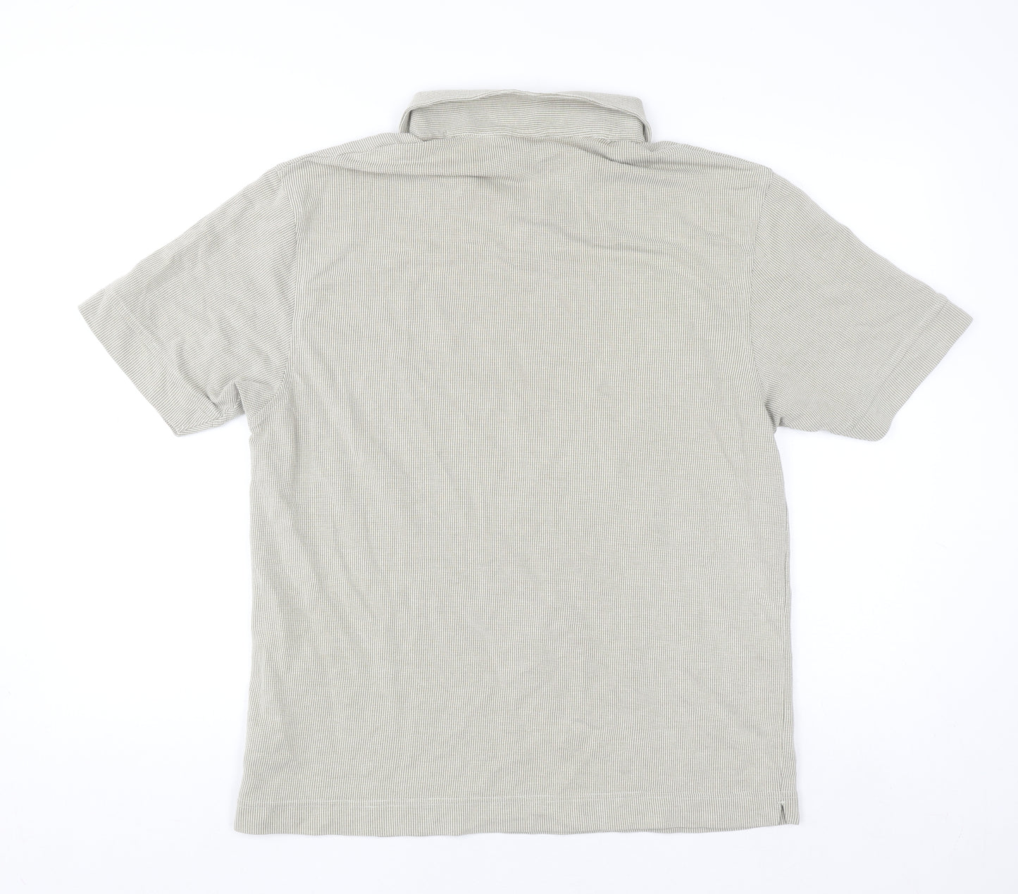 Next Men's Beige Collared Short Sleeve Knit Casual Shirt L
