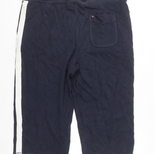 Tommy Hilfiger Men’s Blue XL Sport Capri Trousers with Logo and Stripe Detail