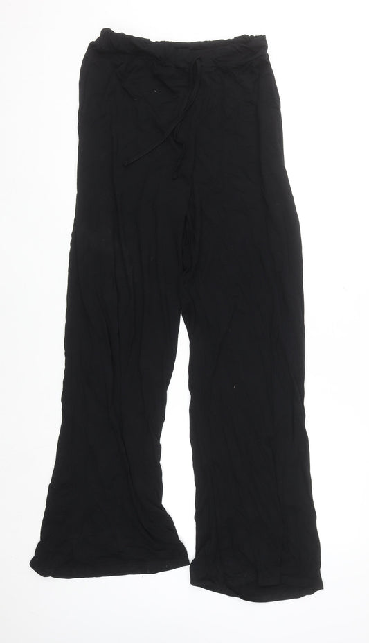 Karen Millen Women’s Black Wide-Leg Viscose Trousers UK 12