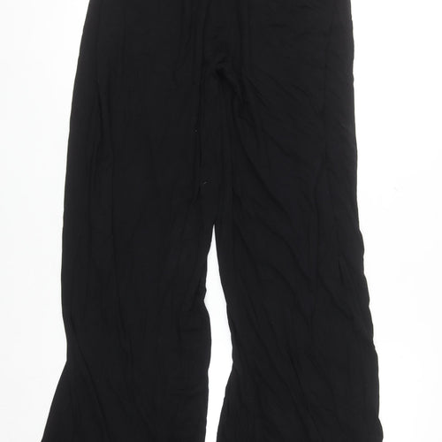 Karen Millen Women’s Black Wide-Leg Viscose Trousers UK 12
