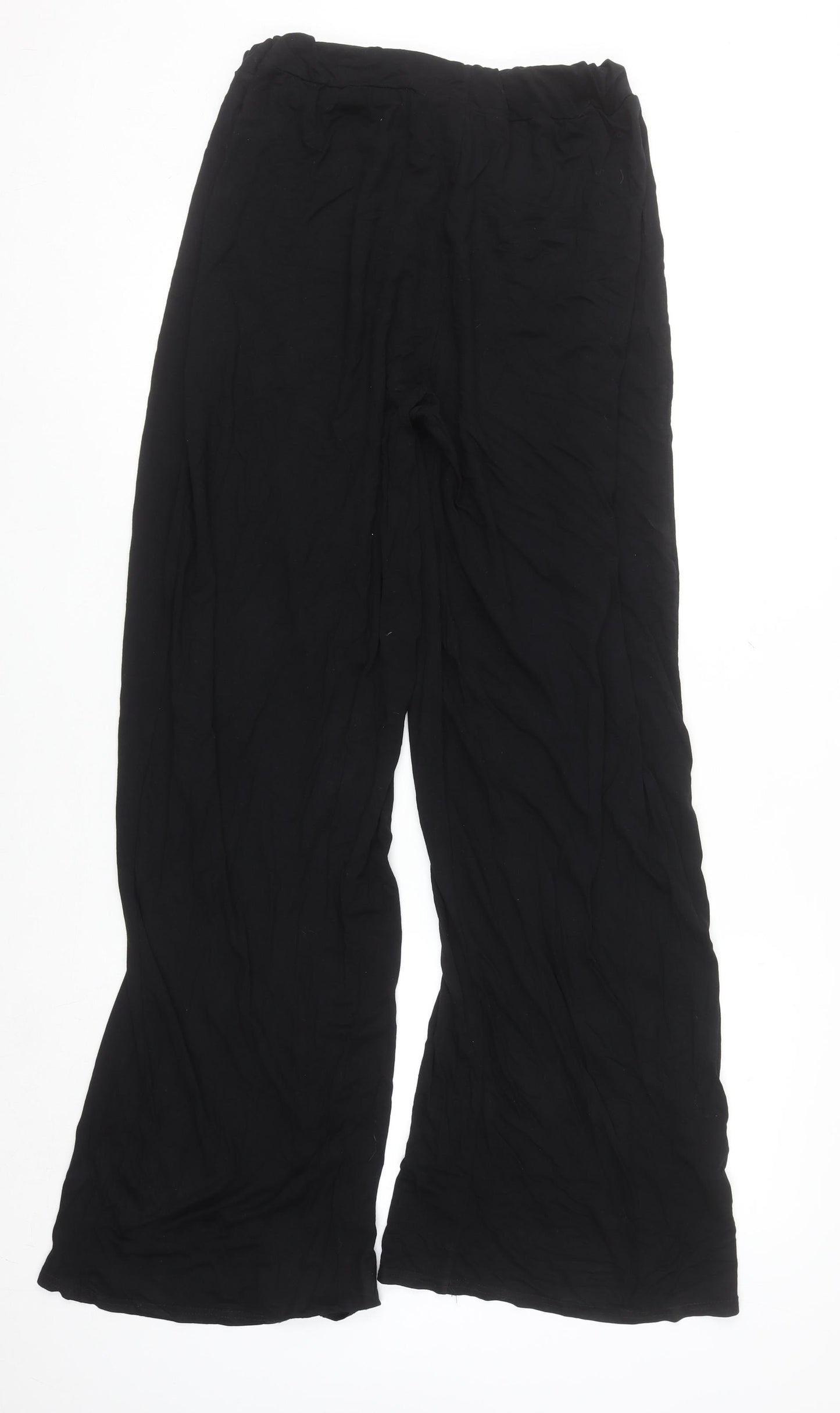 Karen Millen Women’s Black Wide-Leg Viscose Trousers UK 12