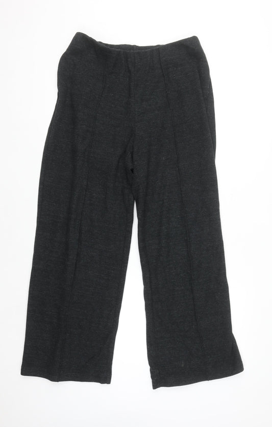 Marks and Spencer Womens Black Size 12 Regular Straight Leg Comfort Trousers