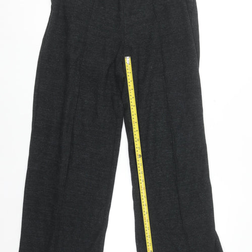 Marks and Spencer Womens Black Size 12 Regular Straight Leg Comfort Trousers