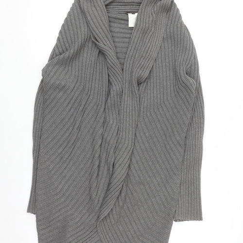 Phase Eight Women Grey Size 12 Open Knit Long Cardigan