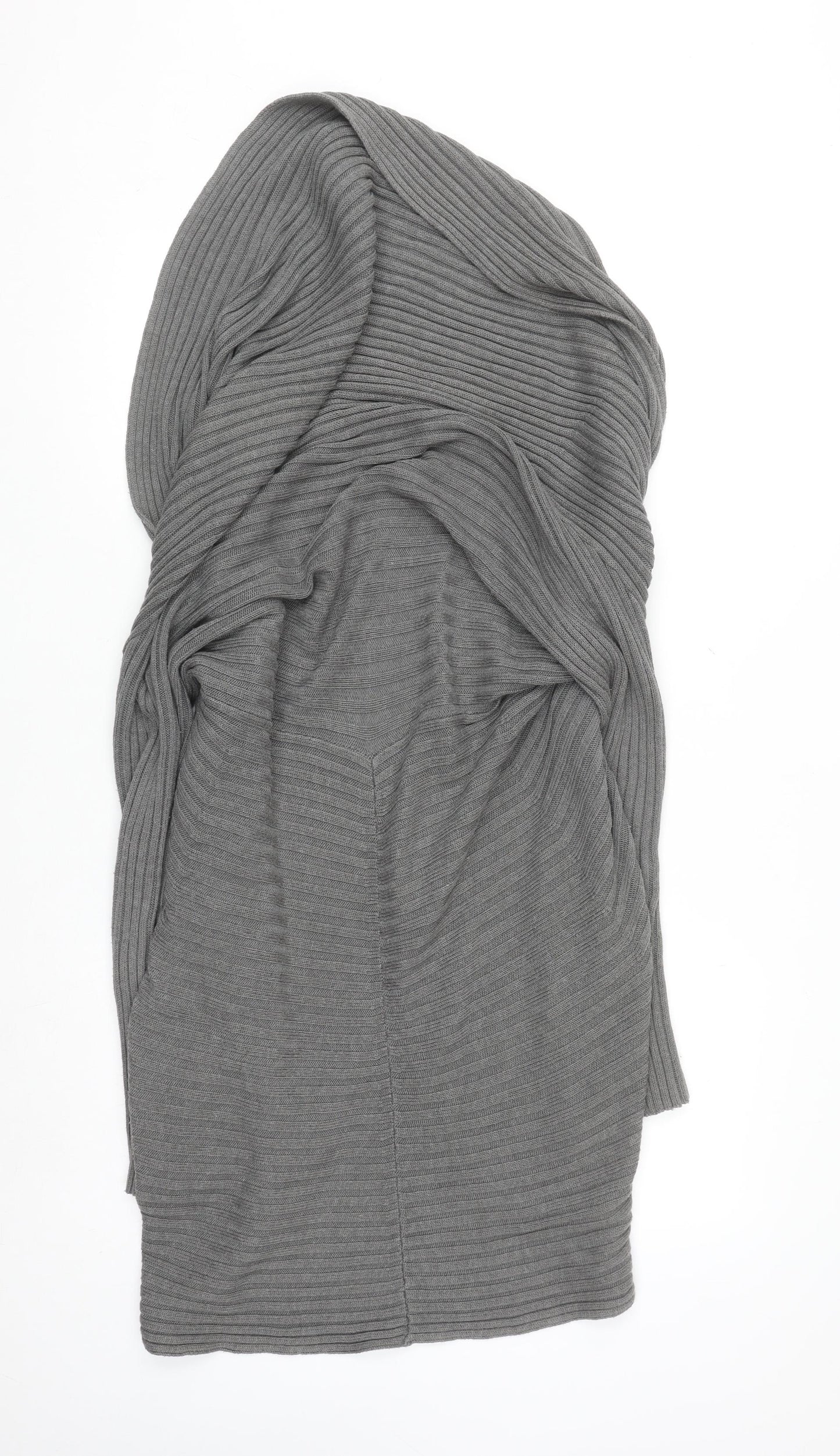 Phase Eight Women Grey Size 12 Open Knit Long Cardigan