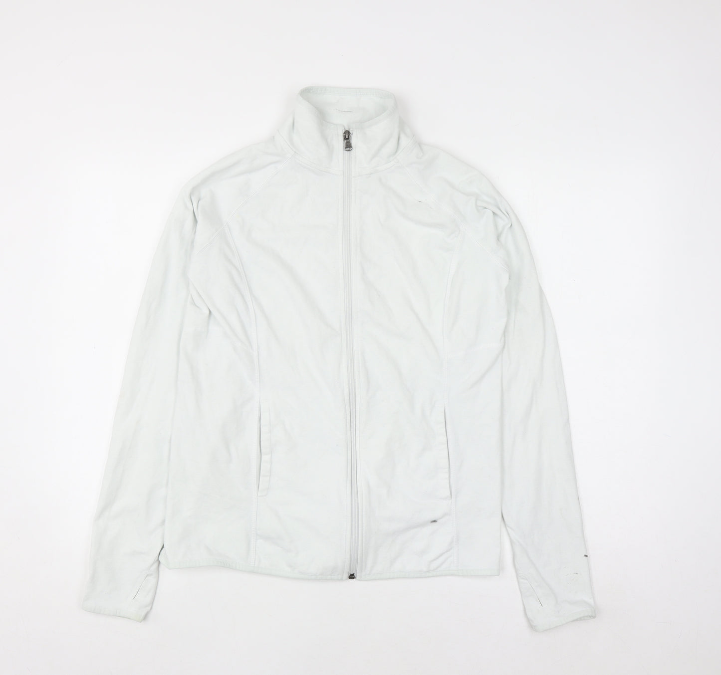 Tek Gear White Full Zip Hoodie Womens Medium DryTek Cotton Blend