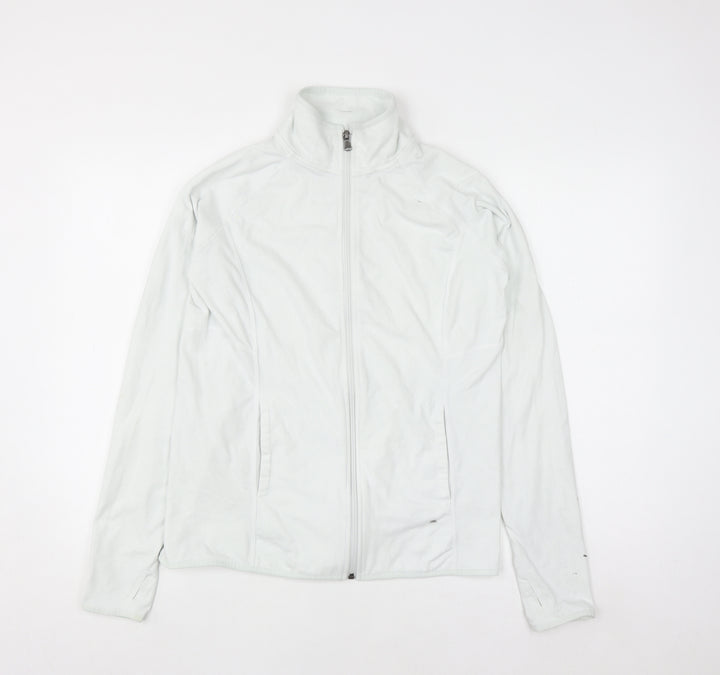 Tek Gear White Full Zip Hoodie Womens Medium DryTek Cotton Blend