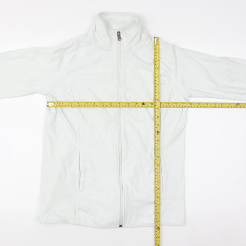 Tek Gear White Full Zip Hoodie Womens Medium DryTek Cotton Blend