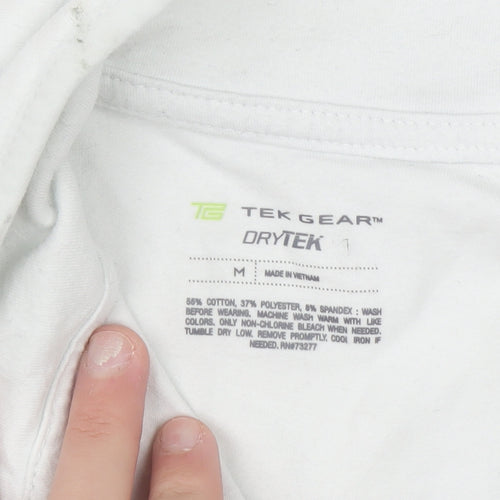 Tek Gear White Full Zip Hoodie Womens Medium DryTek Cotton Blend