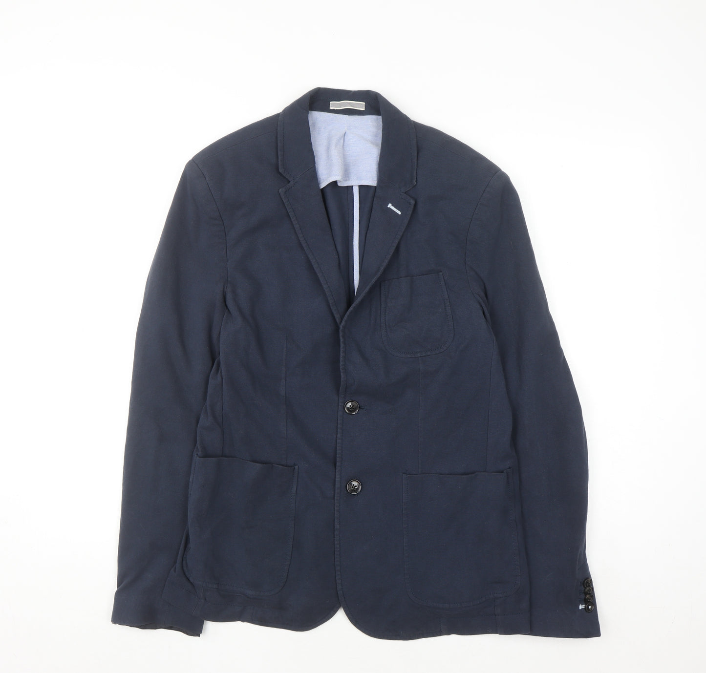 Pull & Bear Women Navy Blue Slim Fit Single-Breasted Blazer Size 12