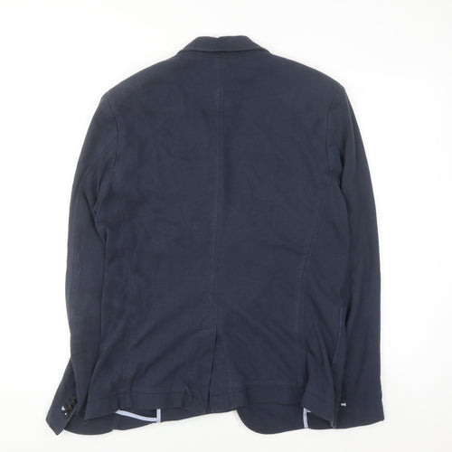 Pull & Bear Women Navy Blue Slim Fit Single-Breasted Blazer Size 12