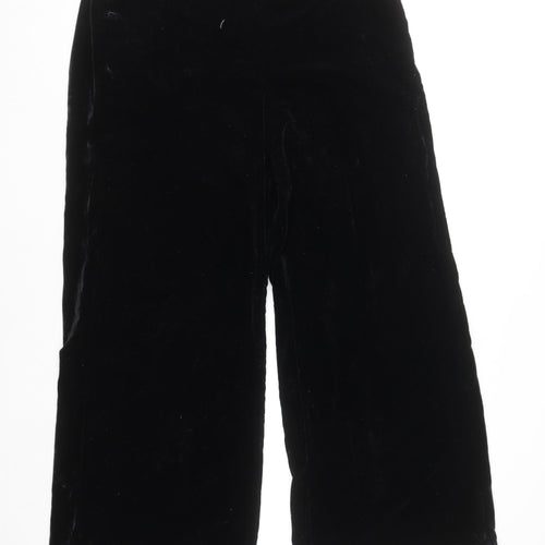 Wynne Collection Womens Black Velvet Wide-Leg Trousers XL