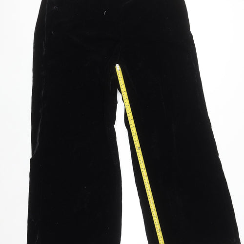 Wynne Collection Womens Black Velvet Wide-Leg Trousers XL