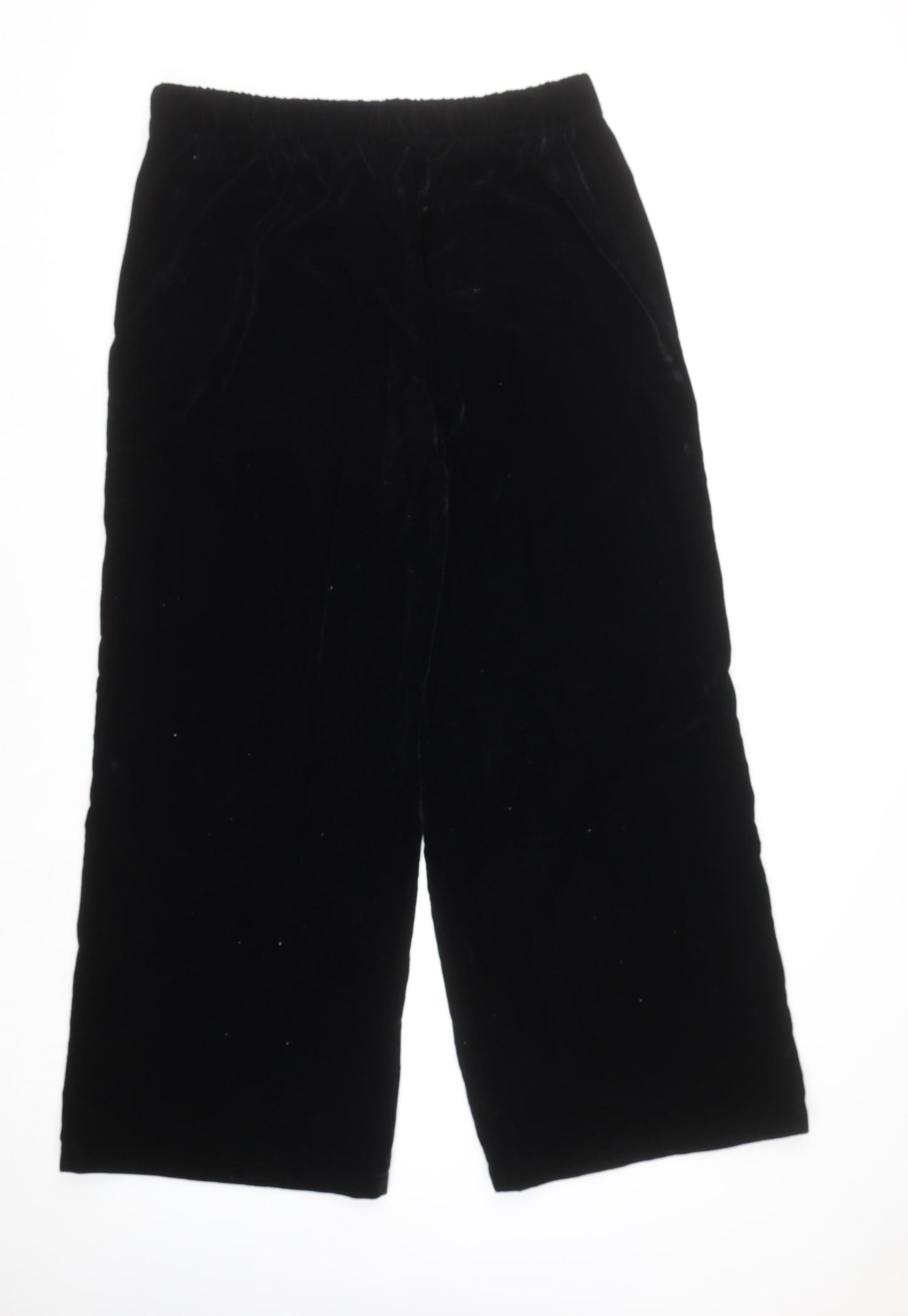 Wynne Collection Womens Black Velvet Wide-Leg Trousers XL