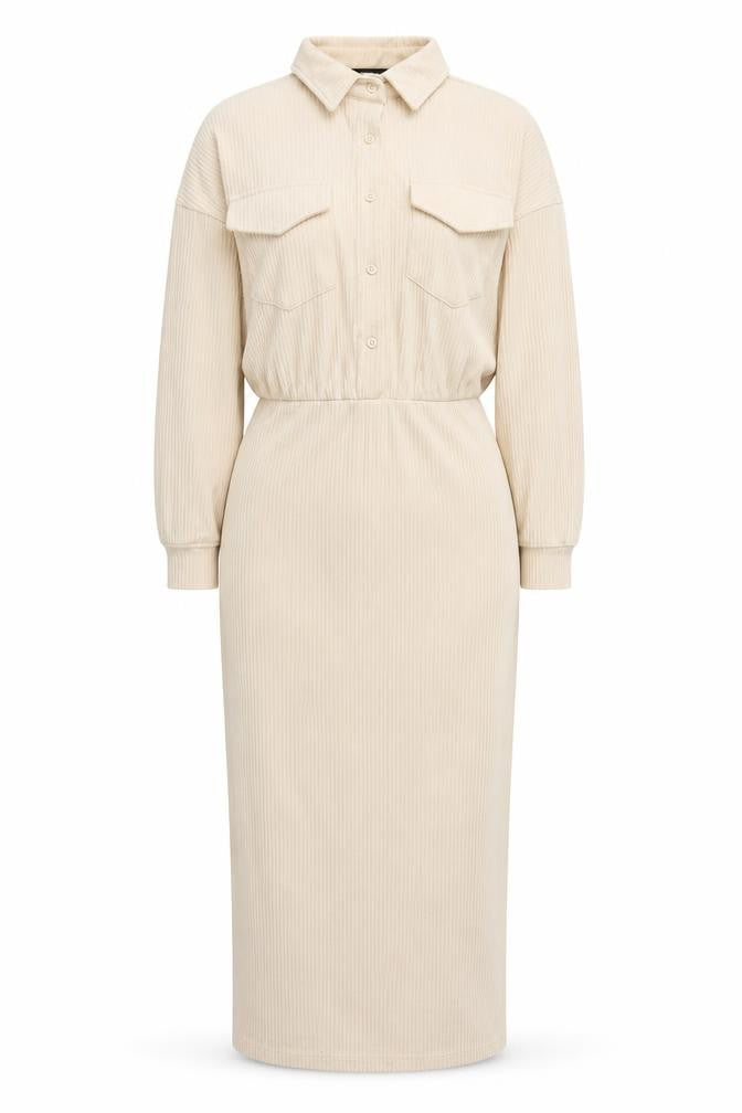 Missguided Women Beige Collared Midi Shirt Dress Size 12
