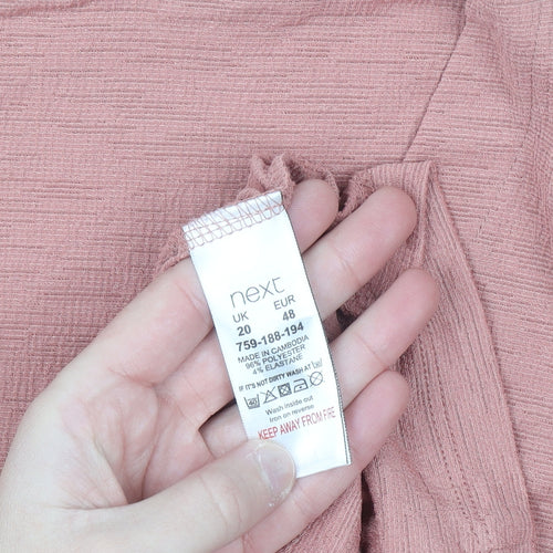 Next Women's Pink Wrap Blouse Long Sleeve Size 20