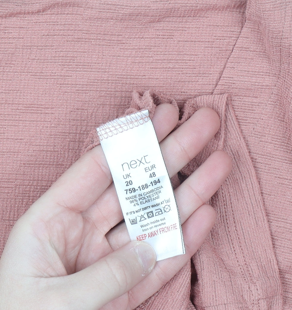 Next Women's Pink Wrap Blouse Long Sleeve Size 20