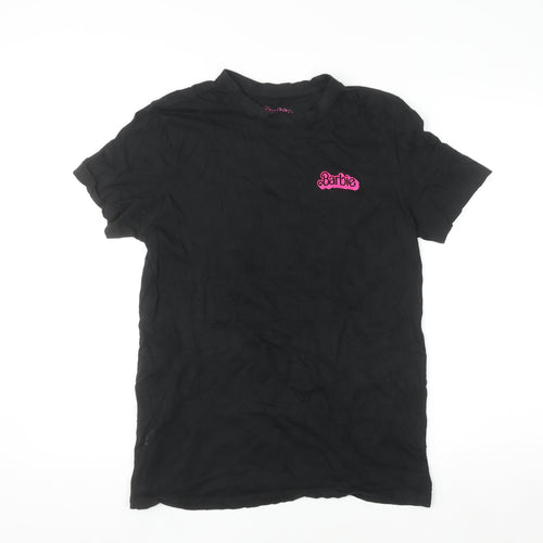 Barbie Womens Black Cotton T-Shirt Small Short Sleeve Movie Print