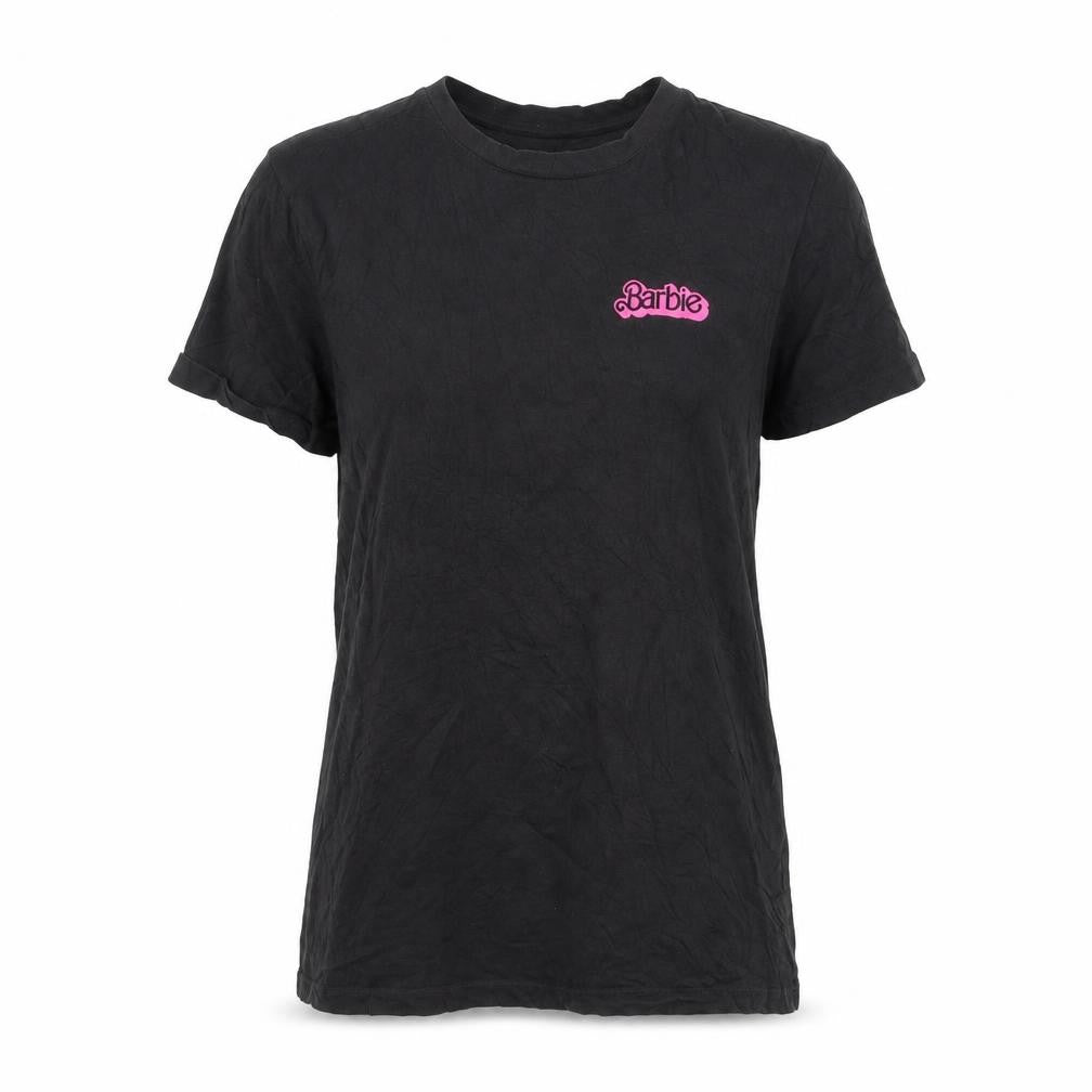 Barbie Womens Black Cotton T-Shirt Small Short Sleeve Movie Print