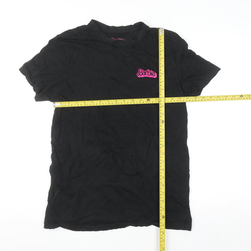Barbie Womens Black Cotton T-Shirt Small Short Sleeve Movie Print